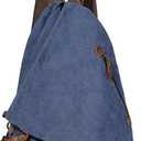 KL928 Canvas Vintage Backpack  Large Casual Daypack Outdoor Travel Rucksack Hiking Backpacks for Men Women (6882-canvas-blue)