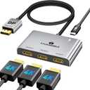 DisplayPort to HDMI Splitter for Multi Monitor Adapter, HDMI Splitter Extended Display 1 in 3 Out MST Hub (4K@60Hz) for Extended or Cloned Display Mode, DP to 3X HDMI Port with PC, NVIDIA AMD