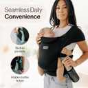 Tushbaby Pearl Wrap Baby Carrier for Newborns 8–20 lbs, Hands-Free Ergonomic Infant Carrier with Storage, Bottle & Wipe Holder, Adjustable Soft Fabric, Black
