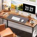 Desk Pad Mat 23.6"x13.7" - Waterproof Mouse Pad & Desk Protector, Non-Slip PU Leather for Gaming Keyboard/Mouse, Stitched Edge XL Office Desk Pad with Ergonomic Support(Dark Grey)