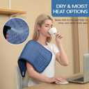 Heating Pad for Gifts Soothing Heat Therapy for Women & Men, Perfect Christmas, Mothers Day, Birthday Gifts for Her, Dad Gifts & White Elephant Gift, Cozy Stocking Stuffer for Women/Mom (12'' x 24'', Blue)