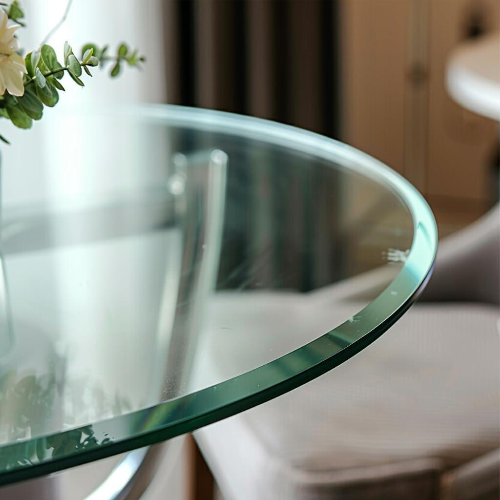 SZG 42" Inch Round Glass Table Top 1/3" Thick Tempered Beveled Edge for Dining Table, Coffee Table, Restaurant Table, Office Table, Side Table, Living Room Table(42 in)