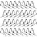 TriPole Tablecloth Clips 32 Pack Picnic Table Clips, Stainless Steel Table Cloth Holder Clips for Outdoor Tables, Metal Tables Cover Skirt Clamps for Camping Dining Wedding Graduation Party Essential