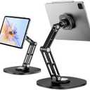 OHLPRO Universal Magnetic iPad Stand for Desk, Foldable Tablet Holder with 360 Rotation, Aluminum Desktop Mount for iPad/Tablet/Monitor up to 18.5", Office Desk Accessories Men/Women Gifts