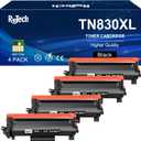 RitoTech TN830 TN-830XL Black Toner Cartridges - for Brother TN830 TN-830 TN-830XL TN830XL 830 830XL for Brother HL-L2460DW DCP-L2640DW HL-L2400D MFC-L2820DW HL-L2405W Printer, 4 Pack (with Chip)