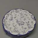 50Pcs Blue Floral Paper Plates 9" Heavy Duty Blue White Retro Flower Rabbit Party Decoration Disposable Chinoiserie Vintage Floral Scalloped Plates for Spring Tea Party Bridal Wedding Supplies