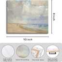 VGICH Beach Landscape Canvas Wall Art, Abstract Seaside Art Print Painting for Living Room, Bedroom, Farmhouse, Office (Unframed, 8x10 Inch)