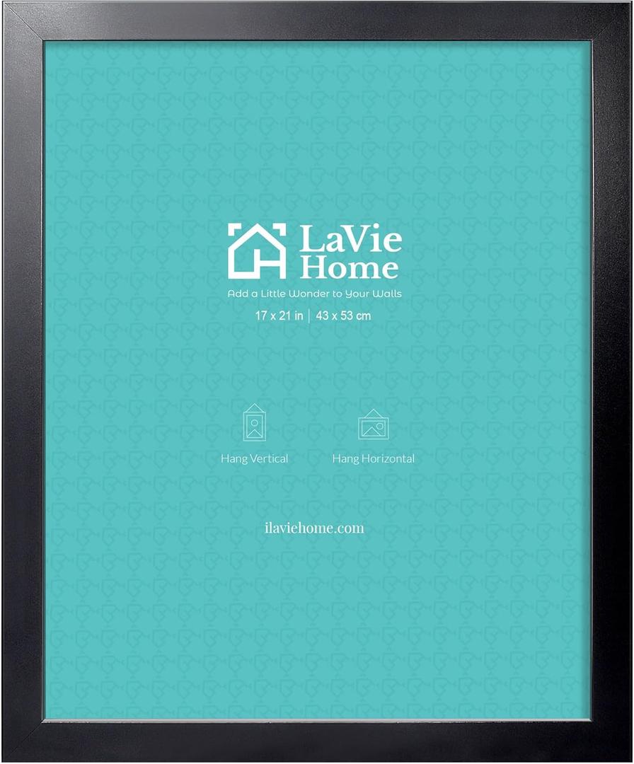 LaVie Home 17 x 21 Picture Frame, 21x17 Poster Frame with High Definition Plexiglass, Horizontal or Vertical Wall Gallery 17 x 21 Poster Frames Suitable for Photos, Artworks, Posters,Puzzle, Black 1pc