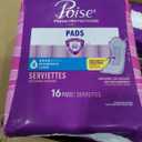 Poise Incontinence Pads & Postpartum Incontinence Pads, 3 Drop Light Absorbency, Long Length, 96 Count (6 Packs of 16)