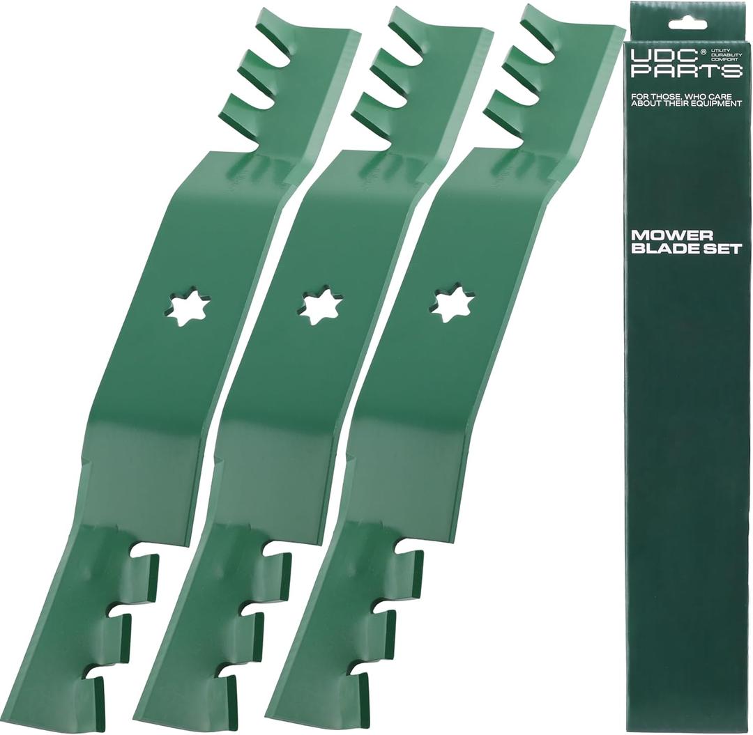 50 Inch Mower Blades for Cub Cadet 942-04053C 6 Point Star RZT50 LTX1050 LT1050 i1050 RZT S50 Troy Bilt 50" Mustang XP MTD 942-04053A 742-04053C 742-04053A / Gator Mulching Blades 3 Pack