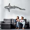 GDSPD 43 x 18'' Large Metal Shark Wall Decor, Minimalist Line Wall Decor,Metal Wall Art Shark Decor,Fish Neutral Home Decor,Wall Decorations for Living Room Bedroom Bathroom Office