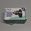 Door Lever Lock (2 Pack) Prevents Toddlers from Opening Doors. 3.25" L * 1.5" W * 4.5" H Easy One Hand Operation for Adults. Durable ABS with 3M Adhesive Backing. Simple Install, Black