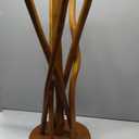 11.8" Round Side Table | Stick Leg Teak Stool | Teak Wood Plant Stand | Accent Table for Living Room, Bedroom, Yard, 27.5" Tall, Large