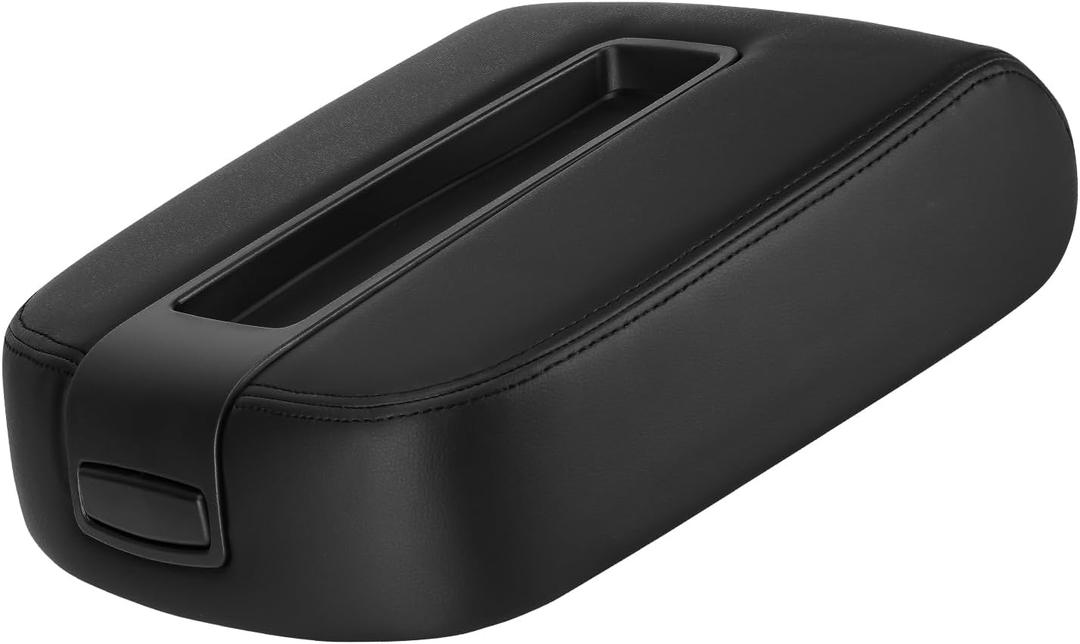 Black Center Console Lid Cover Fit for Chevrolet Silverado 1500 2500HD 3500HD GMC Sierra 2500 HD 3500HD Tahoe Suburban 2007-2014 Silverado Avalanche GMC Sierra 1500 Yukon 2007-2013 Armrest Box Cover