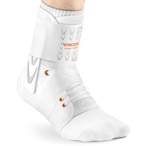 Slim-Fit Ankle Brace for Sprained Ankle, Quick Lace Up Ankle Support for Women Men with 2 Auto-Shaped Pads, Air Fabric Cool Ankle Stabilizer for Injury Recover, Running,Sports,White,M