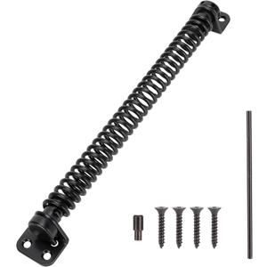 11-1/2" Gate Spring Self Closing Heavy Duty Outdoor Door Spring Automatic Metal Gate Closure Hardware with Adjustable Tool for Wooden and Vinyl Fence, Black