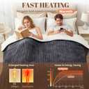 Electric Heated Blanket Full Size - 72"x84" Fast Heating Bed Blankets with 6 Heating Levels & 10 Hours Auto Off, Soft Ribbed Flannel Sherpa, Over-Heated Protection ETL, Dark Gray