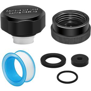 Vacuum Breaker Replacement Kit, ASSE 1019-A Vacuum Breaker Repair Kit(Fine Thread), Anti Siphon Valve Repair Kit, Outdoor Faucet repair kit(Black) with 1PCS 3/4" Outdoor Faucet Cap(Black)