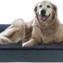Furhaven Cooling Gel Dog Bed for Large Dogs w/ Removable Bolsters & Washable Cover, For Dogs Up to 95 lbs - Sherpa & Chenille Sofa - Orion Blue, Jumbo/XL (40.0"L x 32.0"W x 8.0"Th)