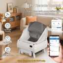 Automatic Cat Litter Box Self Cleaning - App Control, Open-Design, Smart Health Monitor, Suitable for Medium Cats and Kittens, Anti-Pinch Safety, Quiet Operation - White, 
Large