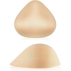 Hercicy 1 Pair Cotton Breast Forms Light Sponge Boobs Mastectomy Breast Cancer Support Bra for Women, D-Cup