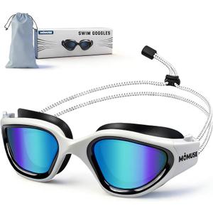 MOMUSE Adult Swim Goggles No Hair Pulling for Men Women, UV Protection