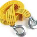 WANLIAN Heavy Duty Tow Strap with Safety Hooks, Double-Layer Trailer Rope | 2 x 13 11000 LB Capacity Trailer Belt, for Vehicle Recovery, Hauling, Stump Removal Much More,Tow Rope Yellow Shackle