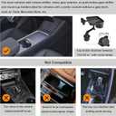 Car Food Tray with Phone Holder & Cup Holder, Height Adjustable 360Rotating Steering Wheel Tray, Perfectly Compatible with Cars Featuring Round Cup Holders, Fits Tesla Model Y/3/S
