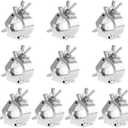 MANCHAP 10 PCS 1.18-1.38 Inch Truss Clamps, Aluminum Alloy Stage Truss Hooks for DJ, Par Light, Spotlight, Projector, Fit 30-36mm OD Tubes/Pipes, 165lbs Loading