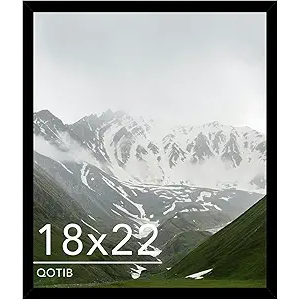 18x22 Picture Frame Black for Poster Photo Picture, Horizontal and Vertical Formats for Wall Hanging, 18 x 22 Wall Gallery Poster Photo Frame for 18 by 22 Photos Posters, Black