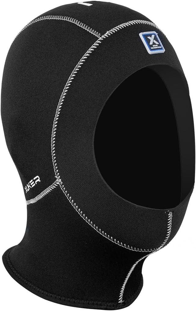XUKER Neoprene Wetsuit Hood Scuba Diving Hood 5mm 3mm for Men Women, Diving Cap Surfing Thermal Hood for Kayaking Snorkeling Swimming Sailing Canoeing Water Sports (Small)