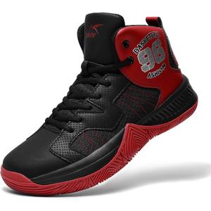ASHION Unisex Kids Basketball Shoes Air Boys Girls High Top Sneakers Breathable Outdoor Cushioning Athletic Shoes