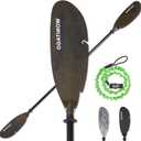 Angler Kayak Paddles Aluminum Paddle with Plastic Blades and Paddle Leash, Floating Adjustable Fishing Kayak Oars, 3 Piece, 230-250cm/90-98 inch