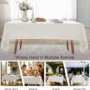 JIALE Textured Tablecloths, Heavy Duty Cotton Linen Farmhouse Table Cloth Rectangle Table, Waterproof Wrinkle-Free Rectangle Tablecloth for Kitchen, Dining, Parties, 55"x106", Ivory