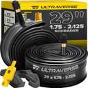 Ultraverse 29" Bike Inner Tubes 29 x 1.75, 1.95, 2.10, 2.125, 2.25, 2.30, 2.40 Butyl Rubber Bicycle Tubes with Schrader Valve Compatible with Mountain, Cruiser, City & Electric Bikes Set of 2