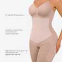 FeelinGirl Shapewear Tummy Control Seamless Bodysuit Hip Enhancer Body Shaper for Women (Beige, M)