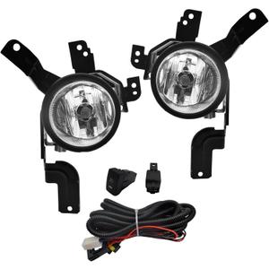 Fog Lights Compatible With 2007 2008 2009 Honda CRV Front Bumper Lamps with Harness and Switch Kit H11 12V 55W Bulbs Clear Lens 1 Pair of Fog Lights