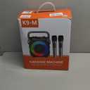 Karaoke Machine, Portable Bluetooth Speaker with 2 Wireless Microphones for Adults & Kids with Lights, Karaoke Microphone with PA System Supports USB/TF/FM/AUX for Home Party Home System Packages (Black)