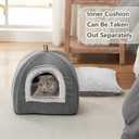 Cat Bed Cave-Cat Beds for Indoor Cats, Kittens and Small Pets, Soft and Warm Cats House Tent Bed, Foldable and Washable with Removable Cushioned and Anti Slip Bottom, Grey 15inches, Size: 15"D x 15"W x 15"H
