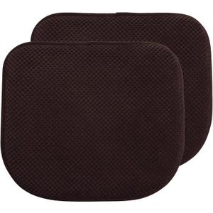 Brown Foam Seat Cushions Kitchen Chairs Pads for Dining Chairs 2 Pack Non Slip Patio Seat Cushions Washable U Shaped Soft Thick Large Metal Wooden Chair Cushions,17" x 15", 15*17in