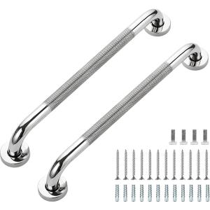 Grab Bars for Shower, 2 Pack 18-Inch Anti Slip Shower Handles for Elderly, Safety Shower Grab Bar, Stainless Steel Handicap Grab Bars for Bathroom (Polished Nickel 1" Diameter)