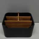 Stylish Desk Organizer and Remote Control Holder in Black - Keep Your Workspace Tidy and Organized, Multi-Purpose Storage for Office Desktop Coffee Table Bedside Nightstand (1 Pack)