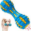 Ruffoo GnawBell Dog Squeak Toy for Interactive Play, Dual-Color Design Chew Toy for Dogs, Durable Natural Rubber Dog Toy for Medium & Large Breeds