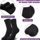 LINEMIN Wool Socks for Women Winter Warm Hiking Thick Warm Cozy Boot Crew Gift Socks 5 Pairs (Black)