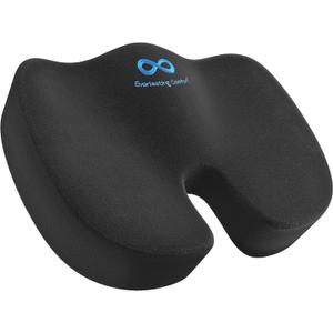 Everlasting Comfort Doctor Recommended Memory Foam Seat Cushion for Office Chairs & Car Seat - Ergonomic Office Desk Accessories for Tailbone Pain Relief, Sciatica & Back Support (Black Executive)