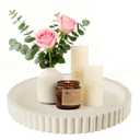 Decorative Tray for Coffee Table Decor - Concrete Round Tray Home Decor - Bandejas Decorativas - Circle Coffee Table Centerpiece