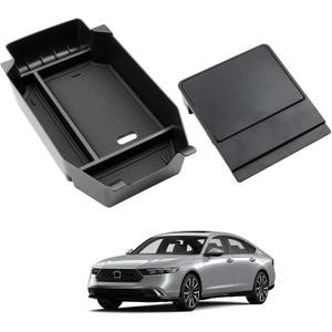 ELECFRESH 2PCS Center Console Organizer Tray for 2026 2023-2025 Honda Accord Accessories, Glove Storage Box with Aremrest Hidden Storage Box for Honda Accord