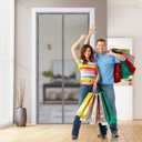 Magnetic Door Screen, Durable Reinforced Anti-Tear Mesh Self-Closing Curtain, Heavy Duty Screen Door with Full Frame Hook & Loop, Fit Door Size 38 x 82 Inch (Sliver)