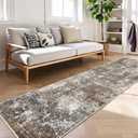 2x10 Washable Hallway Runner Rug Non-Slip Stain-Resistant Low-Pile Long Carpet Runner for Kitchen Entryway Living Room Bedroom Bathroom, Modern Abstract Neutral (Brown Beige,2x10)