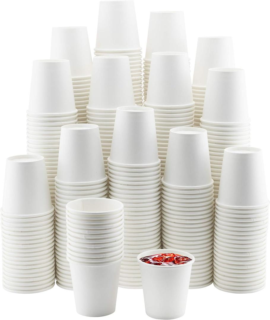 NYHI 500 Pack 6 oz White Small Disposable Paper Coffee Cups Hot Cold Beverage Drinking Cup for Water Juice Espresso Tea Ideal for Water Coolers Party